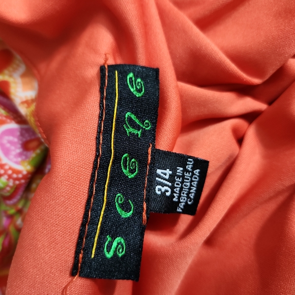 Scene SIZE 4 orange made in Canada maxi dress paisley pattern - Picture 14 of 14